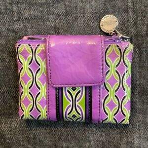 Vera Bradley purple patent leather wallet, EUC